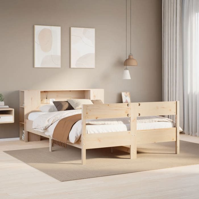VidaXL Lit bibliothèque sans matelas 120x200 cm bois de pin massif 3322951