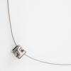 HERMES Cardue Ash Necklace H cube Silver metallic 8.2g Women Used