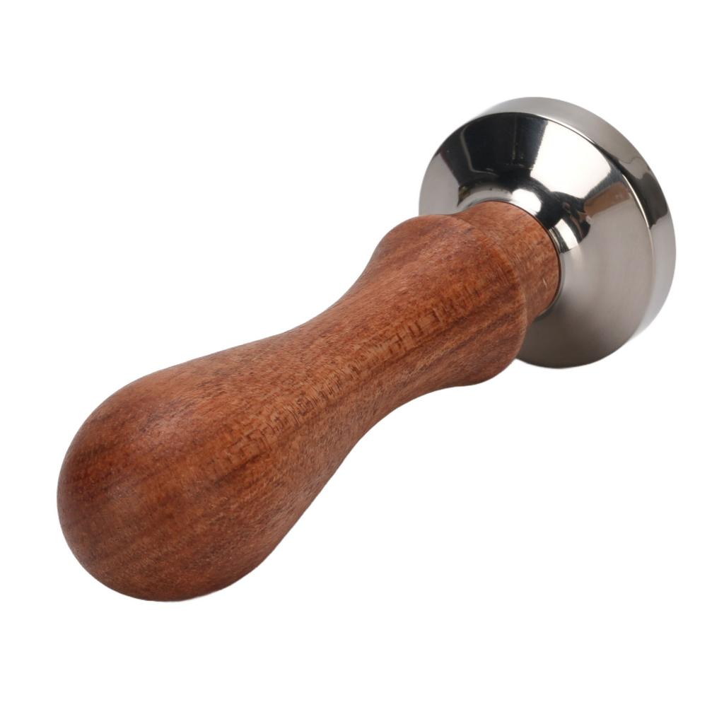Coffee Tamper 30mm Stainless Steel Coffee Ground Press Tool with Wooden Handle for Cafe Home