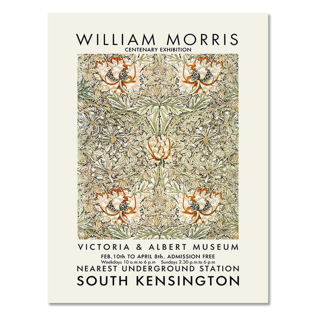 Abstrakte William Morris Blume Blatt Vogel Wandkunst Leinwand Malerei nordische Poster und Drucke Wandbilder für Wohnzimmer Dekor