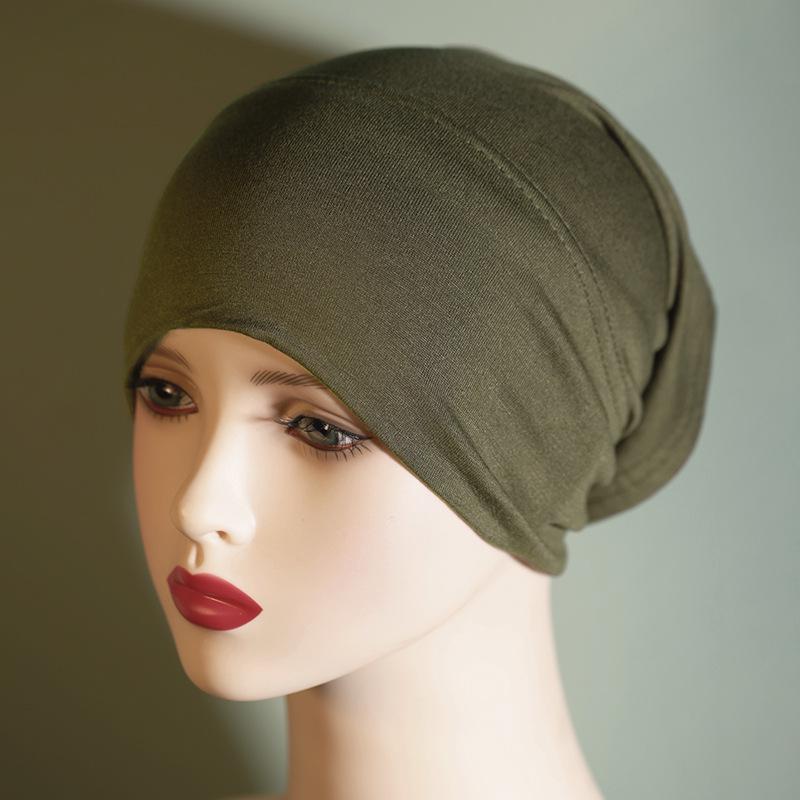 Pilling-Free, Non-Fading Multi-Color Tube Hat - Solid Pure Mercerized Cotton, Cotton Headscarf, Women's Elastic, Breathable.
