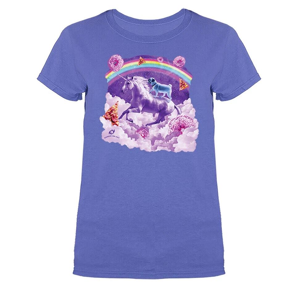 Rainbow Pug Riding a Unicorn Animals Pet Dog Funny Joke Humorous  T-shirt Unisex T-Shirt S