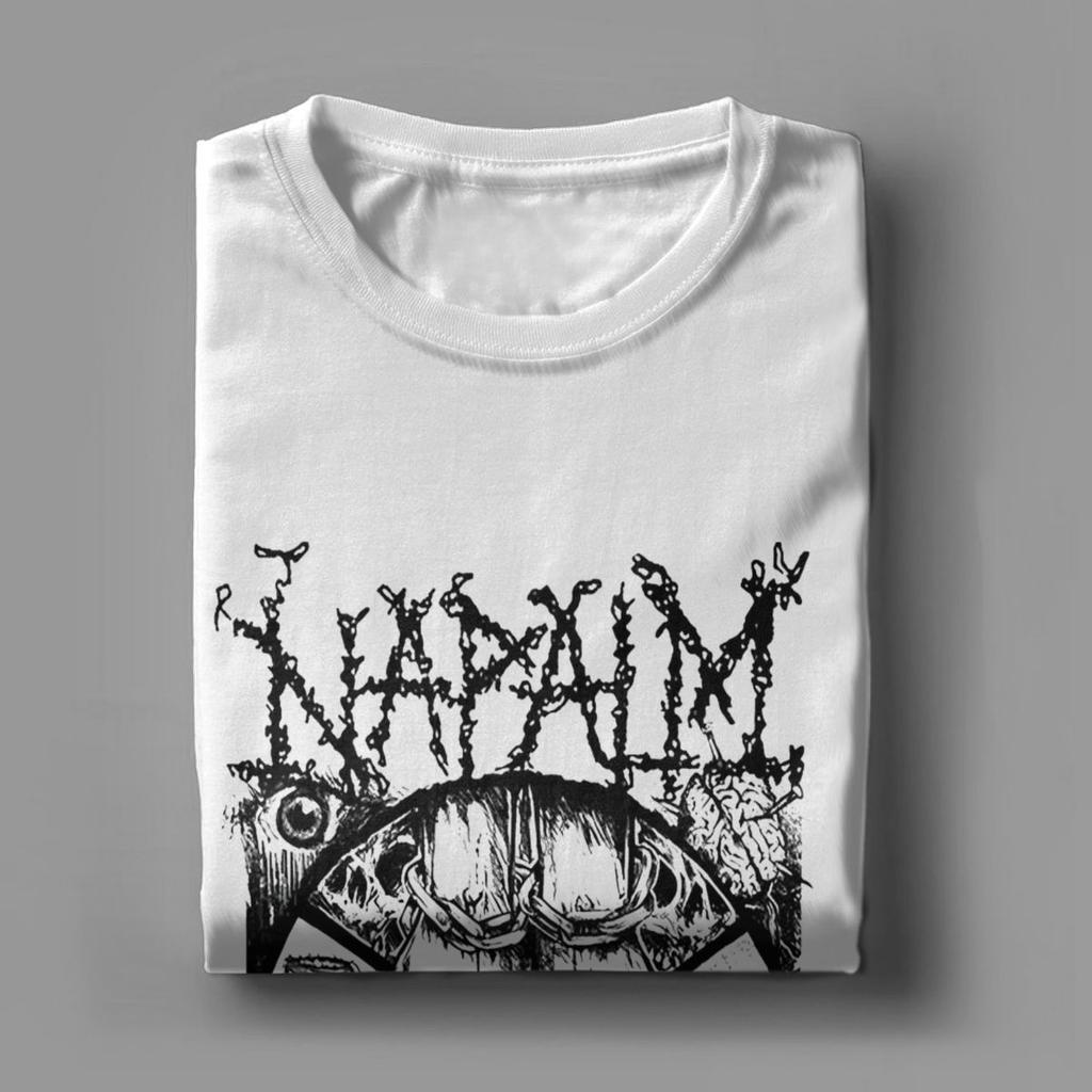 Funny Napalm Death T-Shirt Men Round Neck Pure Cotton T Shirt Band Short Sleeve Tees Original Tops