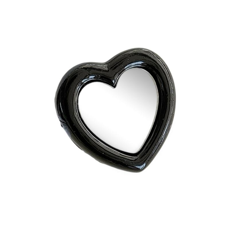 

Adjustable Love Design Phone Holder with build In Mirror Small Heart Style Expandable Stand for Easy Makeup Touch Ups чорний