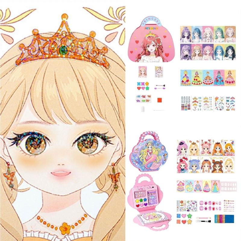 Magical Princess Makeup Sticker Set Cosmetic Toy For Kids Educational Drawing And Coloring Craft Activity Girls Gift