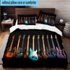 Guitar Collection Diversity 3pcs Bedding,Including 1pc Duvet Cover And 2pcs Pillowcases Perfect for Christmas,Ideal for Bedroom, Dormitory