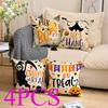 4pcs/set Halloween Pillow Cover Sofa Cushion Living Room Atmosphere Layout Decoration Linen Throw Pillowcase Without Pillow Core