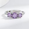 925 Sterling Silver Elegant Simple Amethyst Zircon Ladies Ring OL Daily Commuter Party