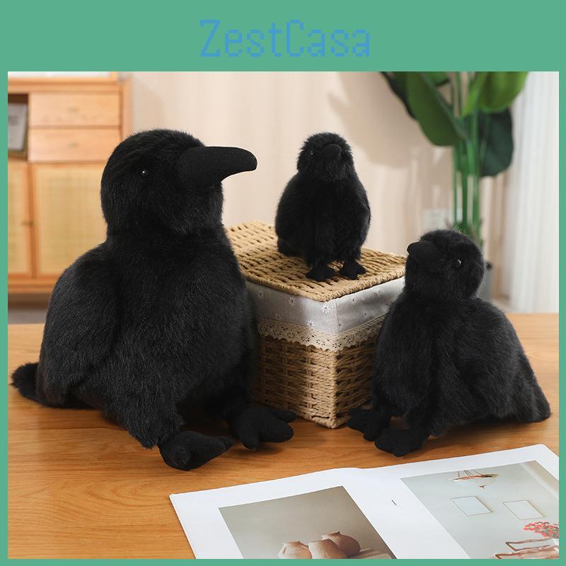 Realistic Crow Plush Toy For Home Decoration Perfect Gift For Kids And Dark Aesthetic Lovers