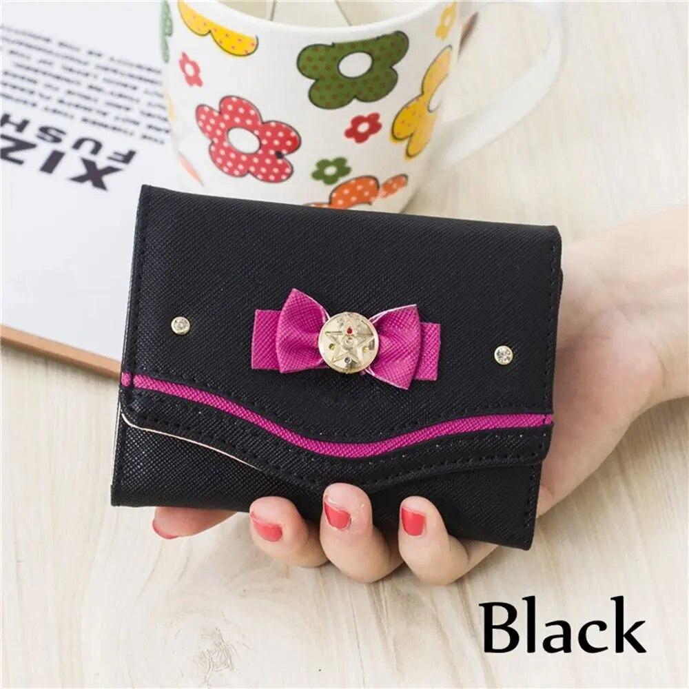 Candy Color Bow Damenmode Geldbörse PU Leder Karte Münzbörse