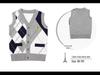Boys' College Style Knitted Sleeveless Sweater Vest