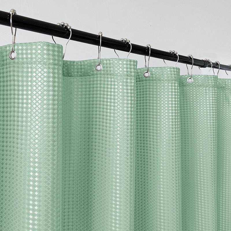 European and American Diamond Waffle Waterproof Mildew-Proof Shower Curtain for Bathroom or Toilet Door