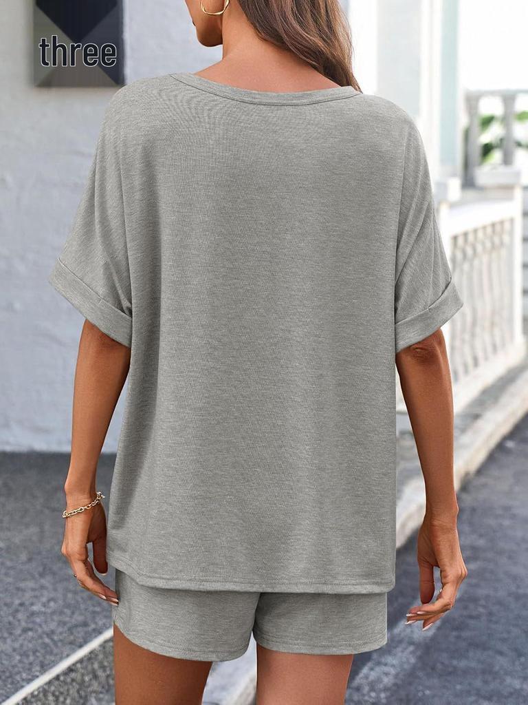 Hot Selling 2026 Summer Casual Set: Super Large Short Sleeve T-shirt & Drawstring Shorts Sportswear