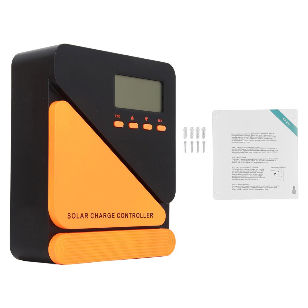 MPPT Solar Charge Controller 60A 12V 24V Solar Panel Battery Intelligent Regulator with LCD Display Dual Fan for AGM