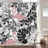Flamingo Shower Curtain Fabric Waterproof Polyester Bathroom Curtains Pink Birds With Hooks 240X180 Decoration Bath Screen