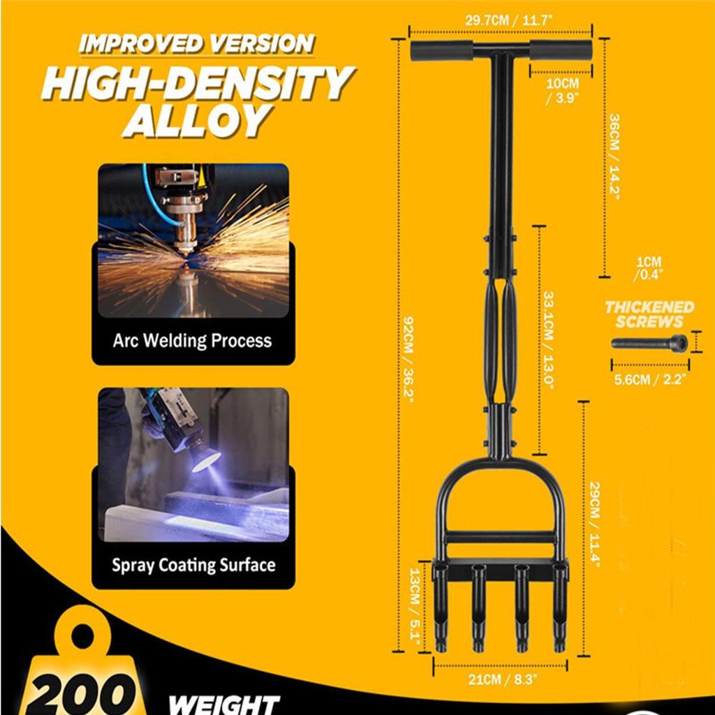 Plug Aeration Lawn Aerator Coring Tool, Manual Plug Core Aerators & Clean Tool, Yard Aeration Tools with 4 Hollow Slots 36.2” x 11.4”Size