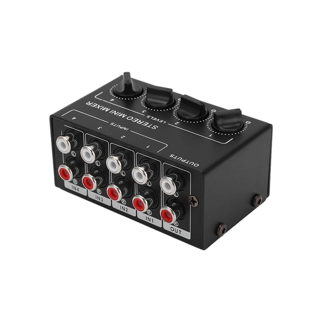 Keenso Stereo Line Portable Passive Audio Mini Line Mixer for and Tablets Mixer, 4-Channel Computers, Phones,