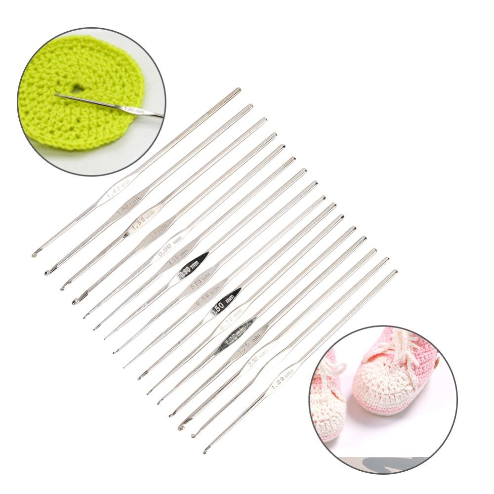 16pcs Thread Crochet Crochet Hook Set Small Size Metal Crochet Stitching Tools DIY Craft