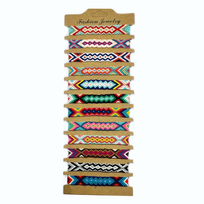 Handmade Multicolor Adjustable Woven Friendship Bracelet with Tassels