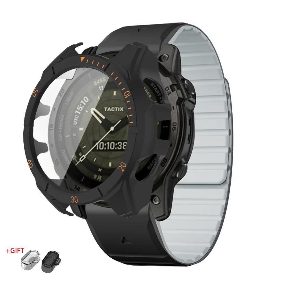 

Ремінець+Чохол Для Garmin Fenix 8 47 51мм Захисне Скло Магнітний Силіконовий Ремінець Швидкознімний Браслет Захисник Fenix8 Аксесуари Fenix 8 47mm-AMOLED