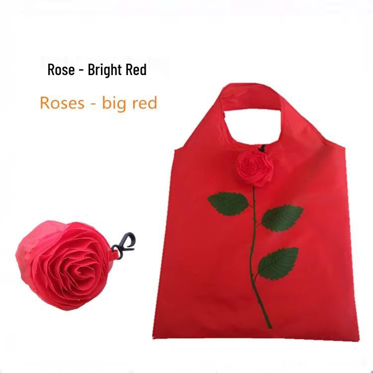 Складная сумка-тоут с рисунком розы - Милая, Портативная, Рекламная сумка для покупок красный