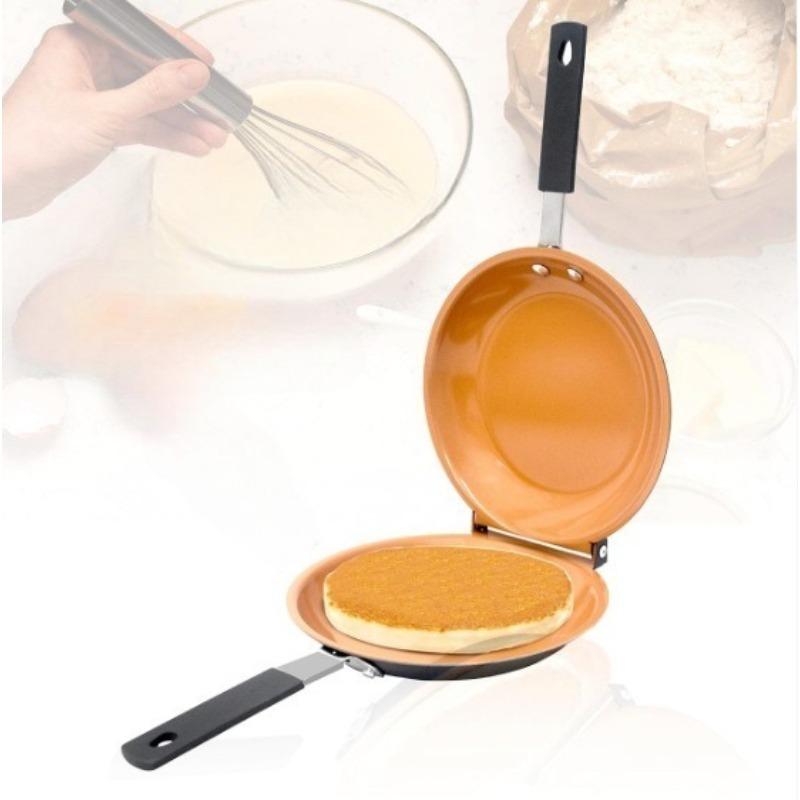 Double-Sided Cake Frying Pan, Mexican Tortilla Flip Skillet, Low-Smoke Non-Stick Pan for Eggs Steak Breakfast, Multifunctional
