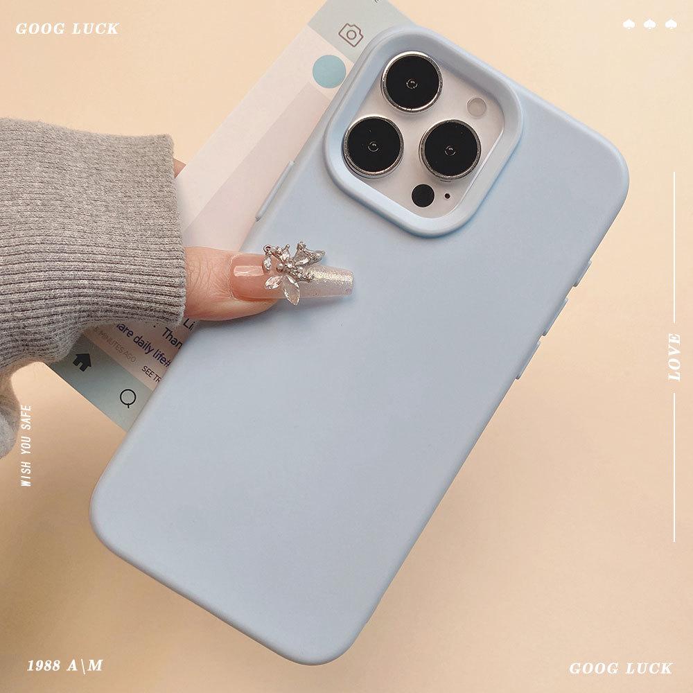 Applicable To Apple 16pro Silicone Anti Fall Mobile Phone Case IPhone 13 Simple Solid Color 15 Full Inclusive Matte Protective Case