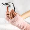 1 paio di guanti invernali da donna, mezze dita, spessi, in peluche, lavorati a maglia, elastici, per touchscreen, protezione del polso, per tenere al caldo, per ufficio, per scrivere, per studenti