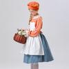 Costume da Contadino Medievale per Bambini con Fantasia a Strisce per Halloween Cosplay Ragazze