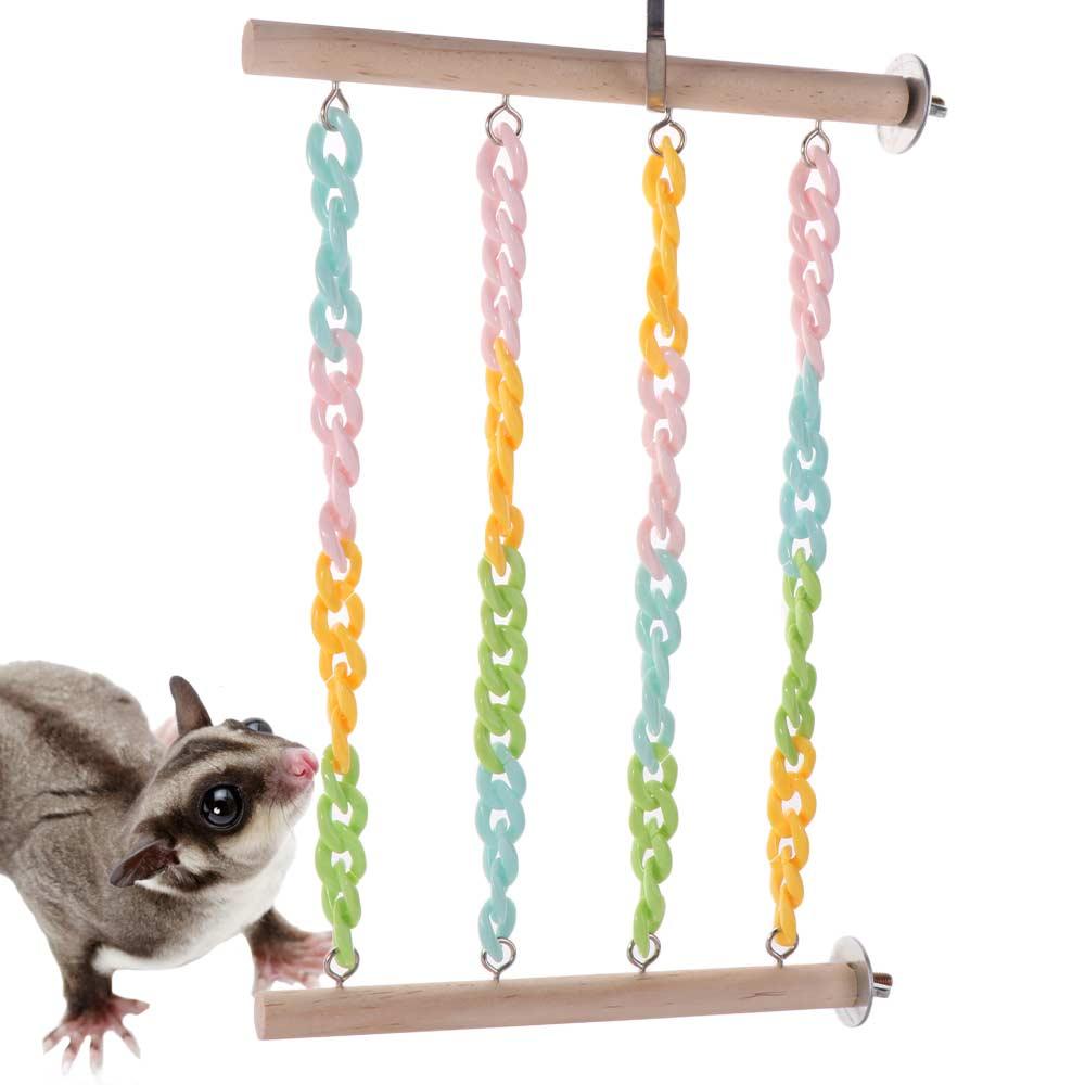 Wobble-Free Mice Rope Swing Stand Chew-Proof Cage Hanging Toys  Pet Interactive