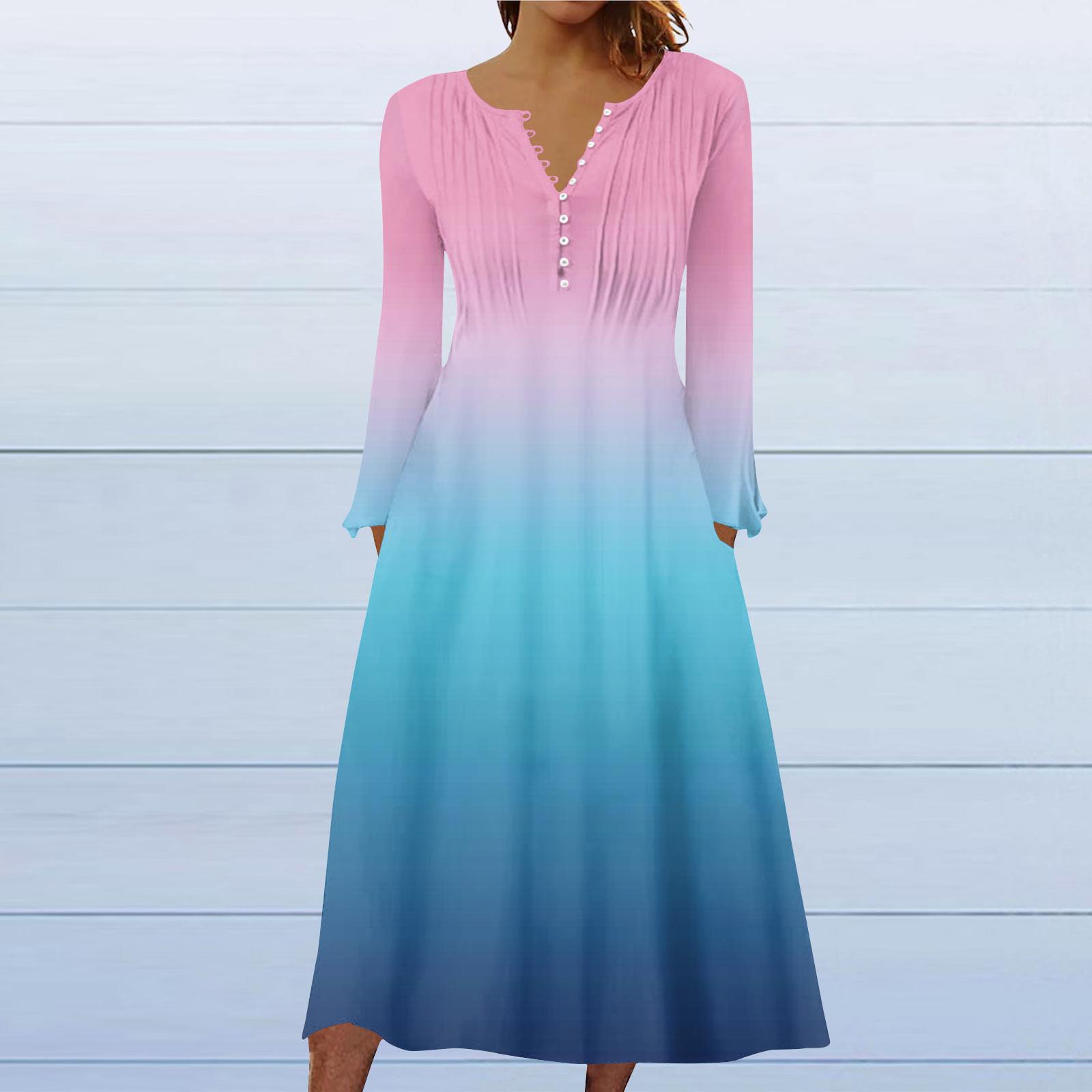 

Модное женское повседневное модное однотонное платье с карманами и v-образным вырезом, пуловер с длинными рукавами L