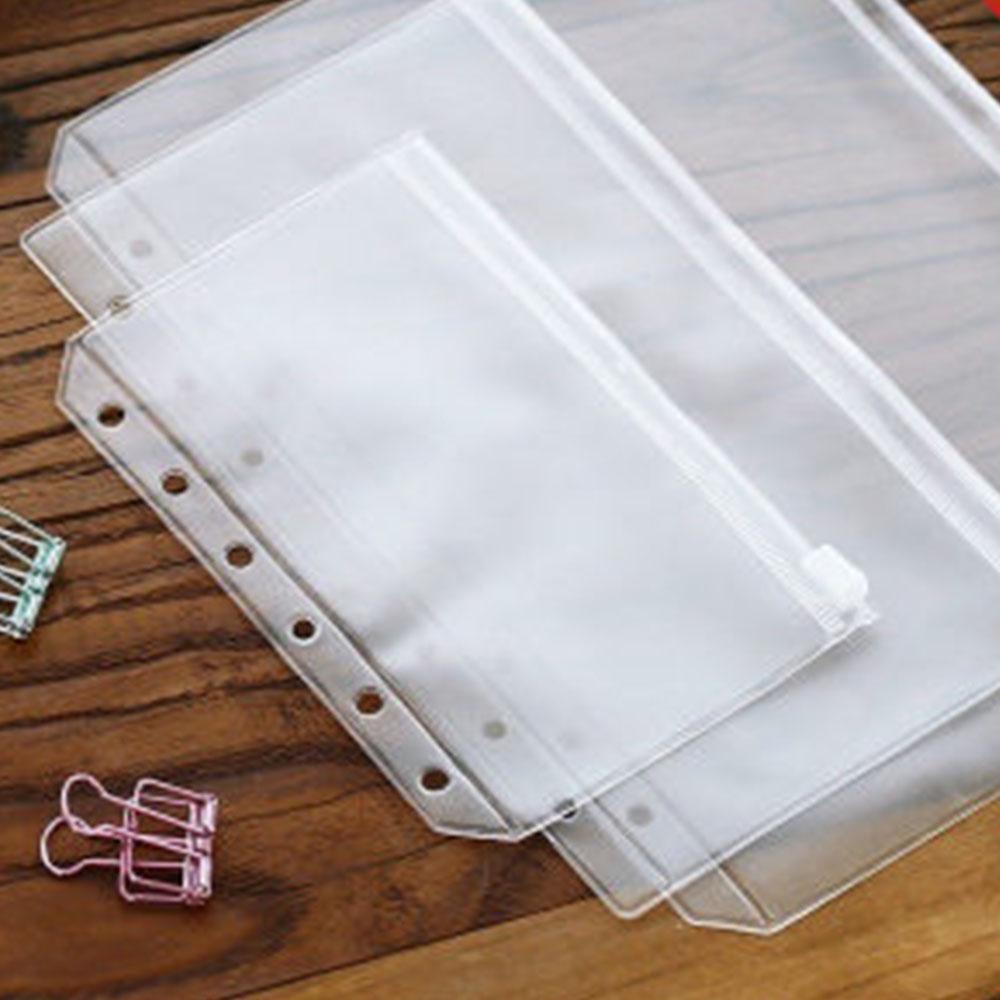 Loose Leaf PVC Zipper Transparent Folder Pouch Document Folder Binder Document File Organizer