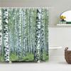 Natuur Bos Douchegordijn Waterdicht Badkamer Scherm Bomen Landschap Gordijnen Polyester Stof Huisdecoratie Badkamer Gordijnen
