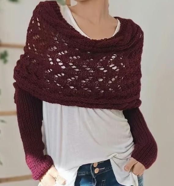 Women's Warm Wool Knitted Scarf - Solid Color Shawl for Autumn/Winter