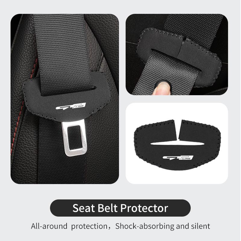 QDIM8 2PCS Car Seat Belt Anti Scratch Buckle Protector Cover Accessories For KIA gt gtline Xline ceed Forte RIO STINGER Seltos K3 K4