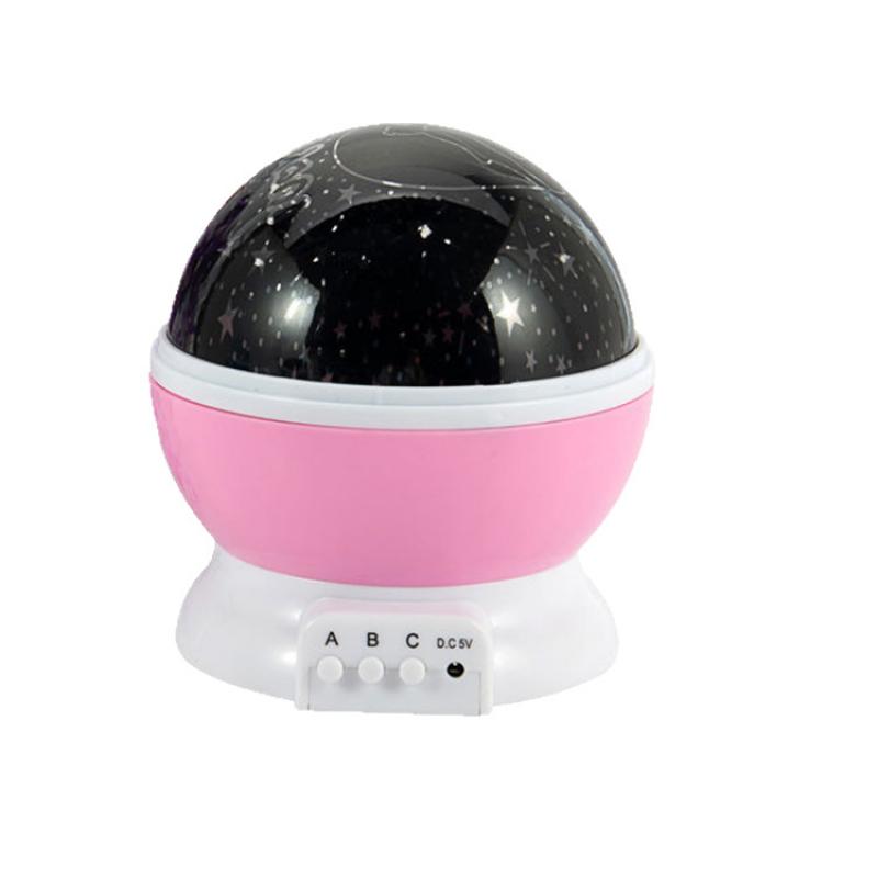 Rotating Starry Sky Projection Night Light Creative LED Moon and Star Lamp Christmas and Birthday Gift Festive Atmosphere Lighting