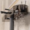 No-Drill Storage Rack for Sink Mirror Area, Sink Organizer,  Mirror-Front Shelf, Non-Water Accumulation Suction Cup Style Sink Organizer