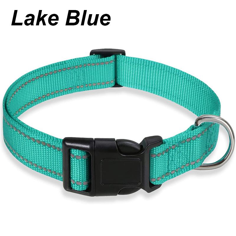 

Dog Collar Reflective Strap With Safety Nylon Pet Collar Adjustable Pet Traction Rope Suitable For Small And Medium-Sized Pets S