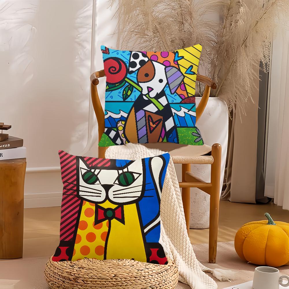 R-romero B-Britto Kunst Kissenbezug Geeignet Für Schlafzimmer Wohnzimmer Autos Heimdekoration