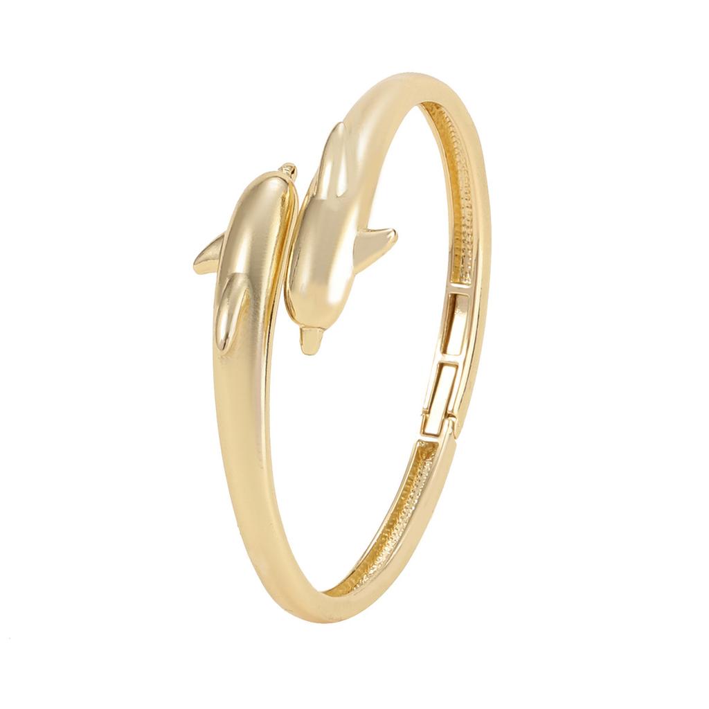 Ozean Glänzend Kleines Delfin Armband für Damen mit Kleiner Öffnung, Frisch, Süß, Niedlich und Einfacher Handschmuck für Herren