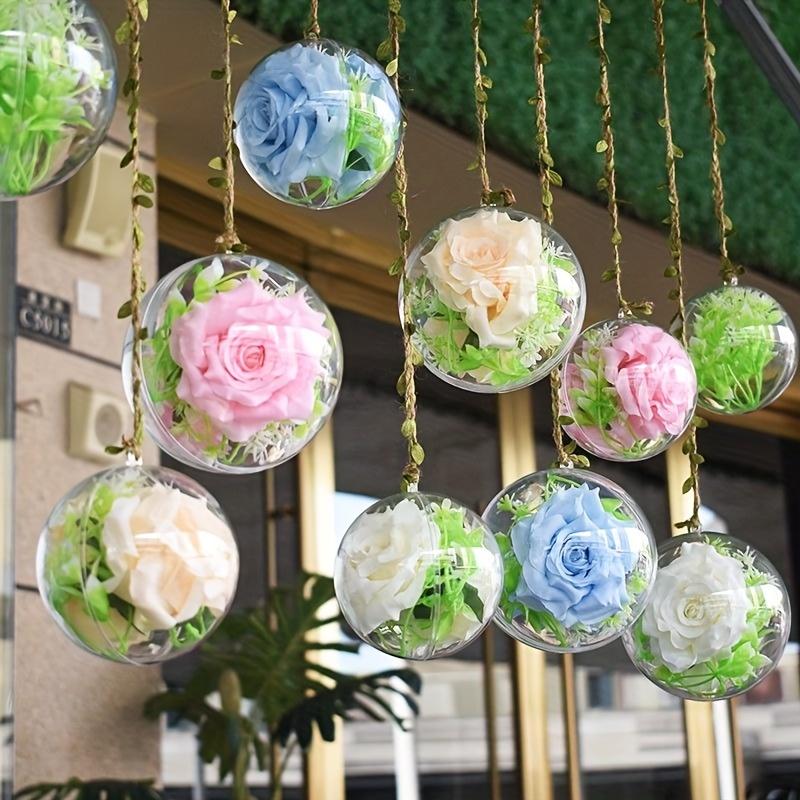 20pc 4-Inch Large Clear Fillable Christmas Balls Shatterproof Decorative Ornaments DIY Crafts Wedding Parties Holiday Home Decor