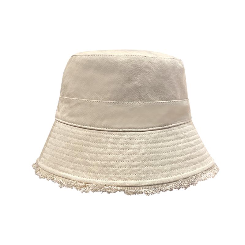 Rough edge bucket hat women's summer sunshade sunscreen sun hat face cover trendy hat women's bucket hat