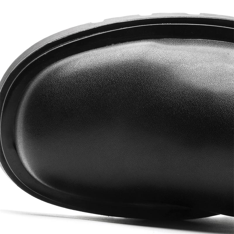 Letní Nové Street Style Nazouváky Pro Pánské Jednobarevné Černé Kožené Hombre Denní Společenské Boty Zvyšující Výšku Nazouvací Ležérní Trend