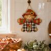 Front Door Welcome Sign Fall Wooden Hanging Sign, Autumn Scarecrow & Pumpkin Maple Leaf Entryway Ornament Hanger, Harvest Thanksgiving Decor,
