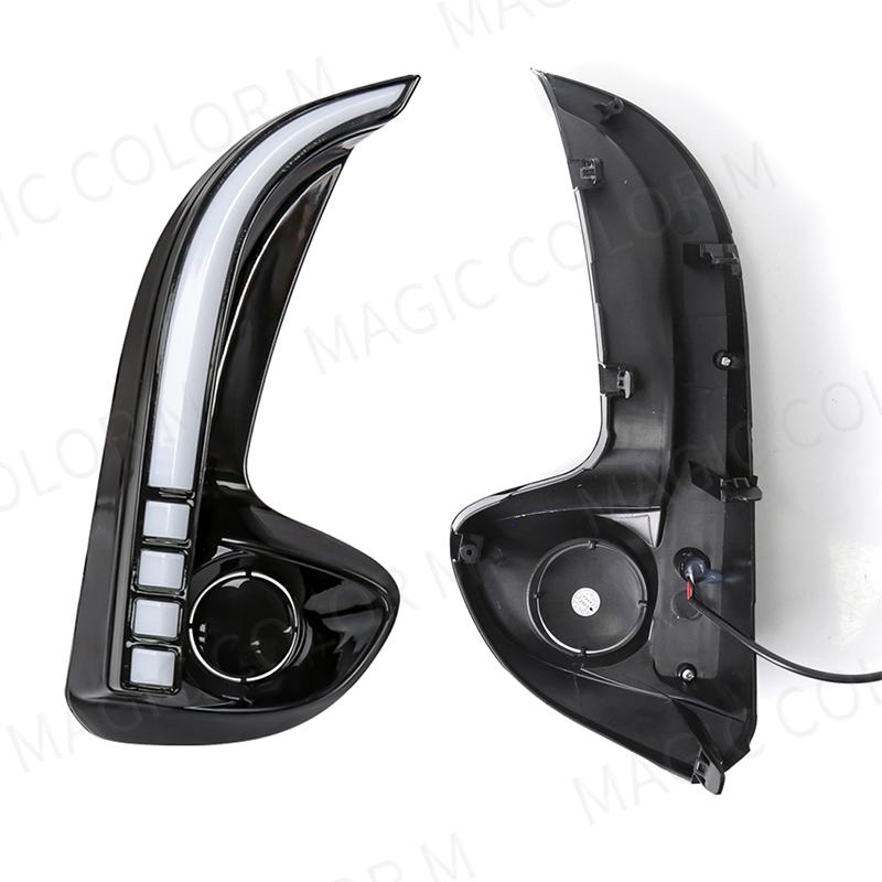 LED Daytime Running Light For Toyota Yaris Vios 2020 2025 2025 DRL Front Bumper Daylights Turn Signal Fog Lamp White Yellow 12V