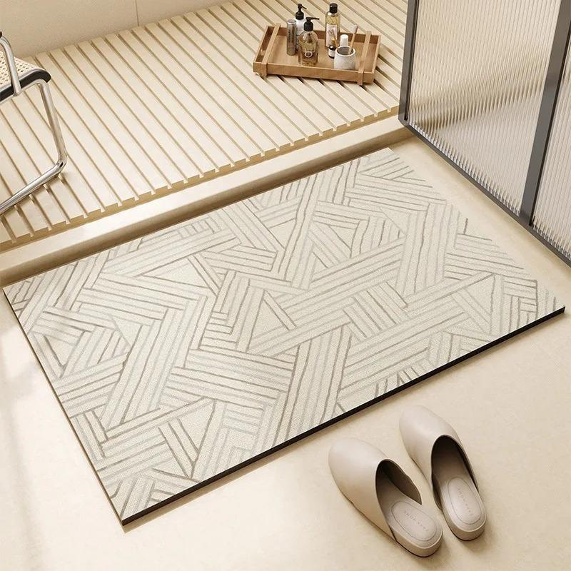 Minimalist Style Mat Bathroom Mat Rug Bath Mat Water Absorbent Non-Slip  Bath Mats Shower Room Mat Home Decor