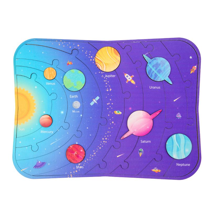 

Eight Planets Puzzle Montessori Wooden Toys Earth Sun Solar System Planets Planets Cognition Educational Toys Children Gifts