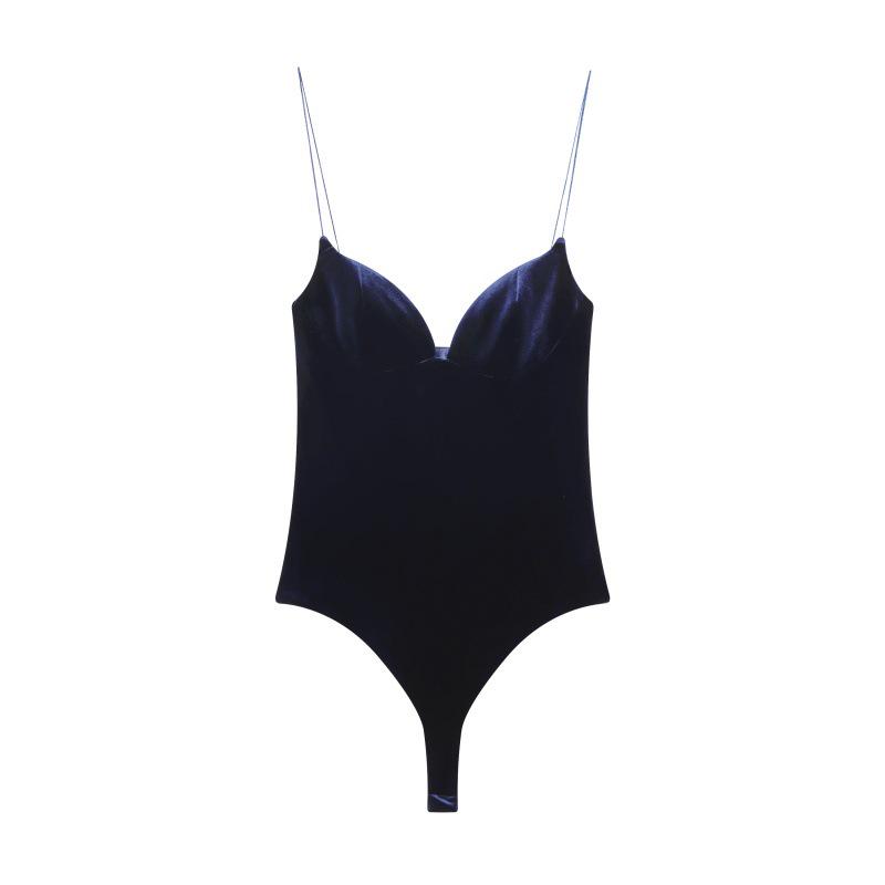 

Spring 2025 Women s Street Style Jumpsuit: Sexy Open Back, Elastic Waist Large темно-синього кольору