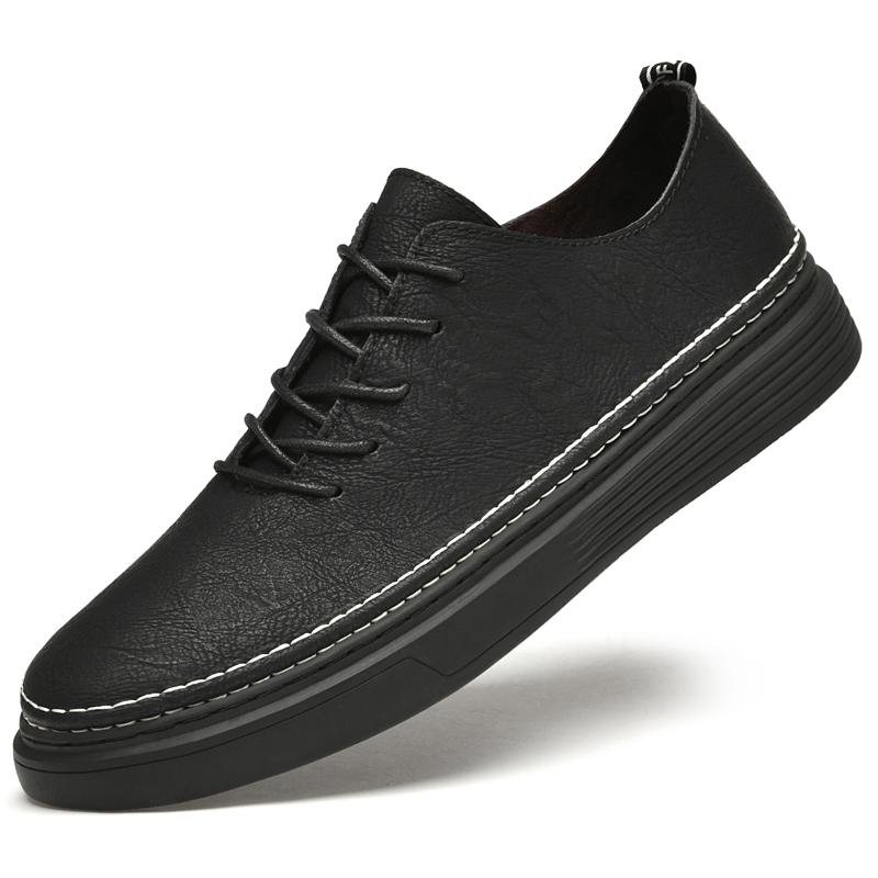 

Роскошный бренд Обувь на платформе из коровьей кожи Мужская 2025 Новые дизайнерские кроссовки из натуральной кожи Дизайнерские минималистичные оксфорды 44 чёрный