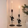 1/3Pcs Iron Art Cupid Candle Holder Vintage Metal Candlestick Home Living Room Wedding Party Taper Candle Stand Table Centerpiece Ornament